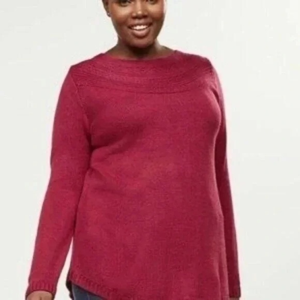 ❄️ Lane Bryant | Knit Boat Neck Sweater American Beauty Size 22/24
